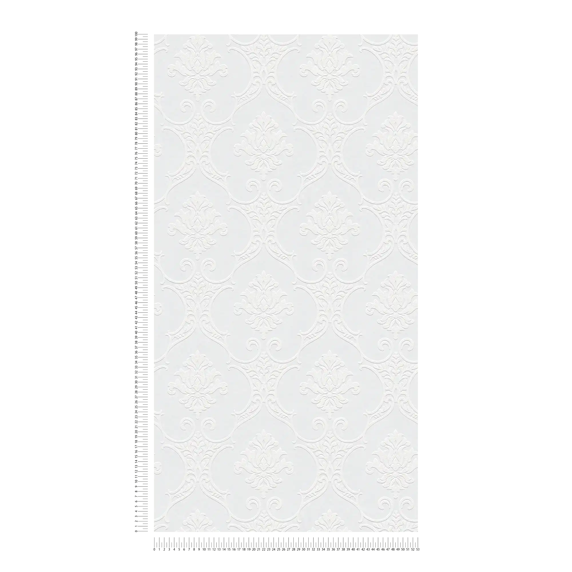             Carta da parati verniciabile con struttura 3D - bianco
        