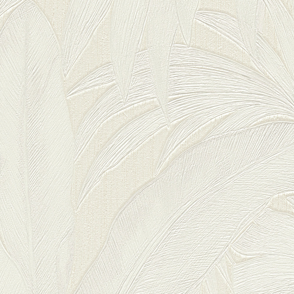             VERSACE Papier peint avec feuilles de palmier - crème, métallique
        