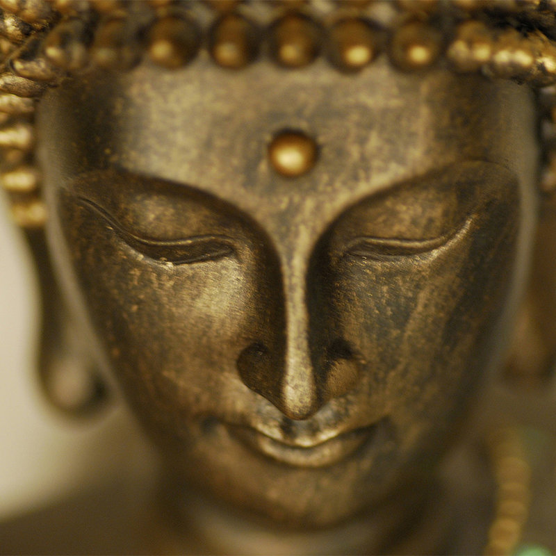 Fotomural primer plano de la figura de Buda - tejido no tejido nacarado liso
