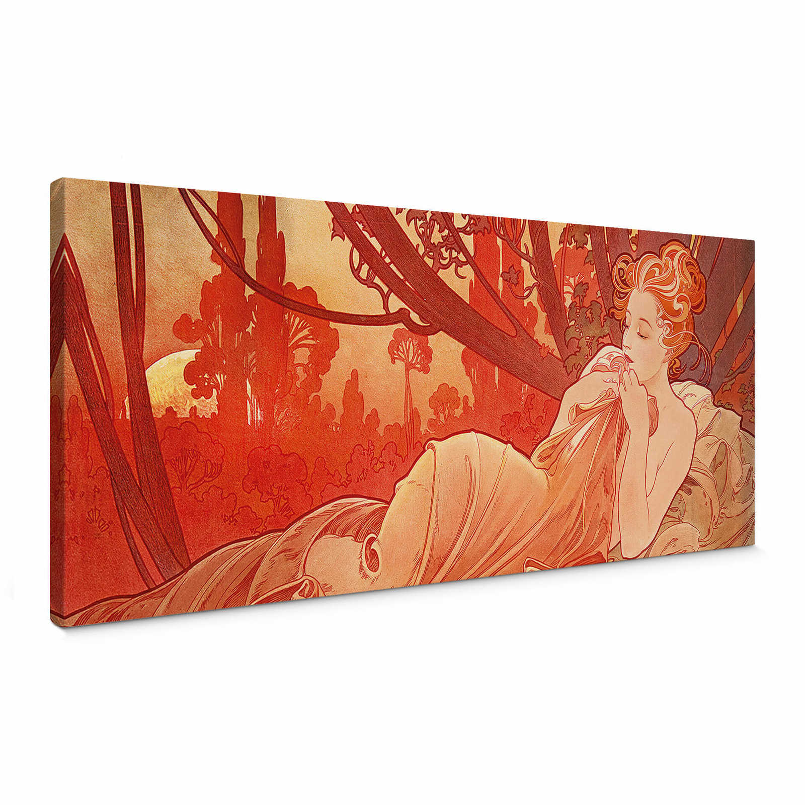 Panoramic canvas print by Mucha "Dusk"
