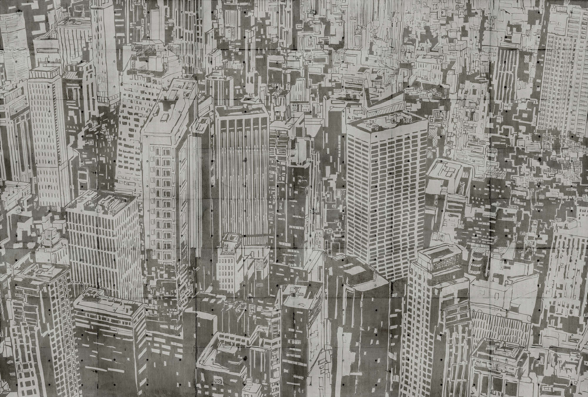             Downtown 2 - Carta da parati strutturata in calcestruzzo effetto New York - Beige, Marrone | Materiali non tessuto liscio opaco
        
