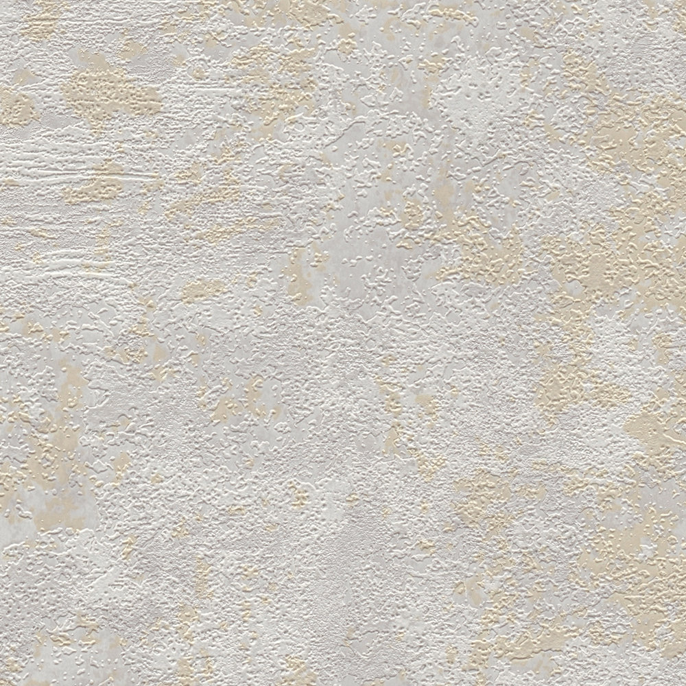             Papier peint uni chiné avec motifs structurés - beige, gris
        
