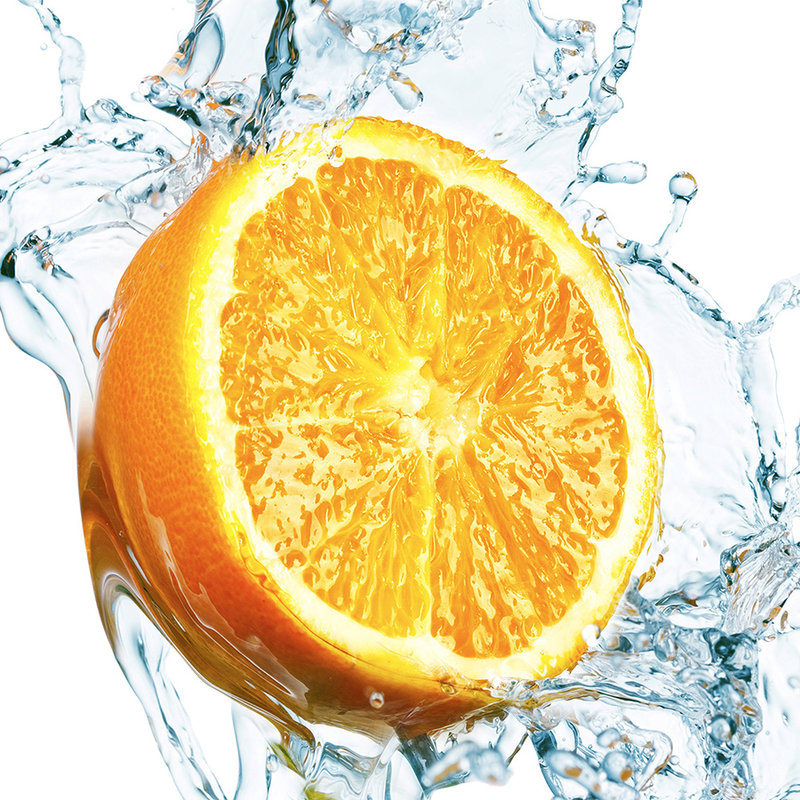 Fotomural naranja en el agua - nácar liso no tejido

