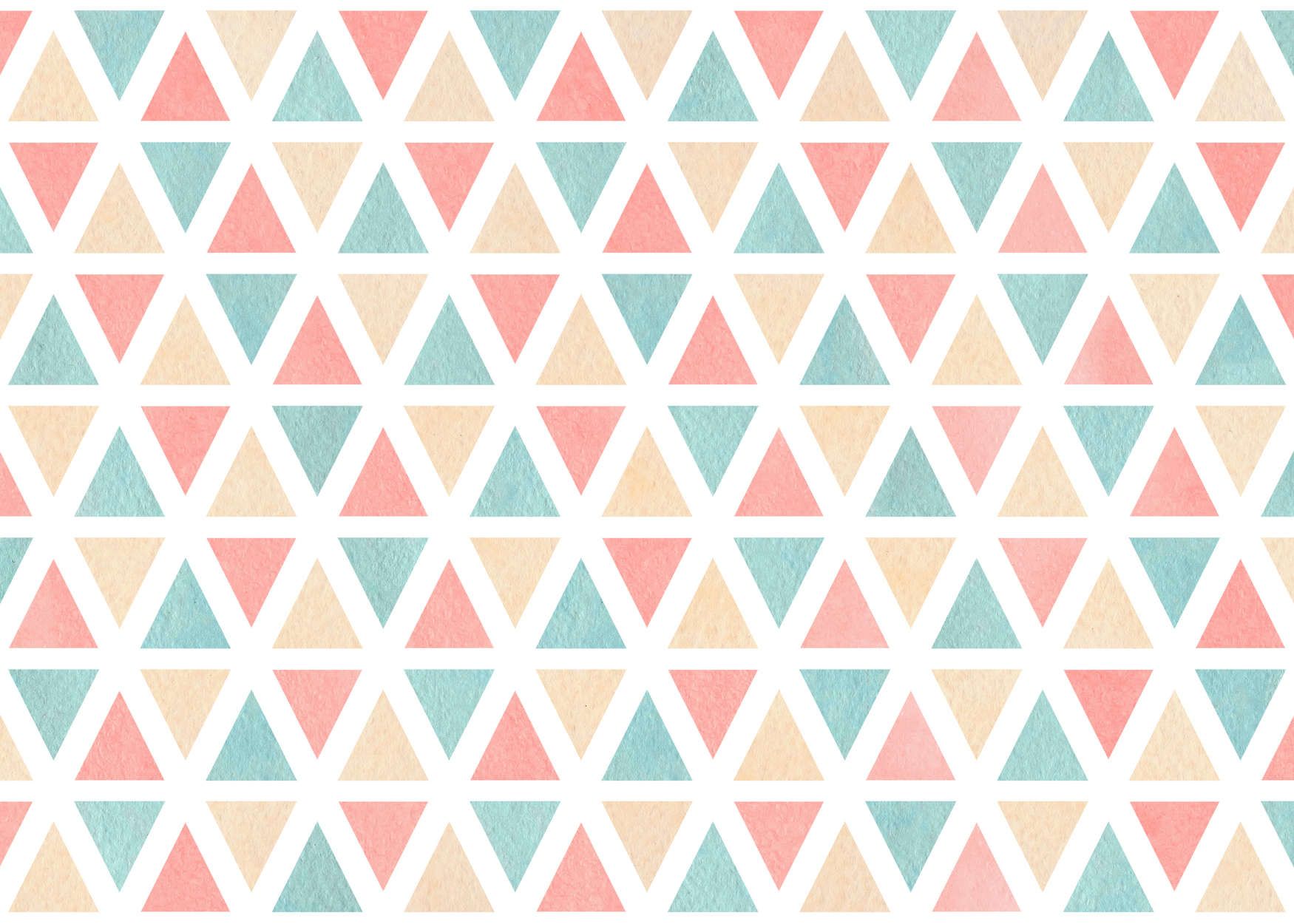             Photo wallpaper graphic pattern with colourful triangles - textured non-woven
        