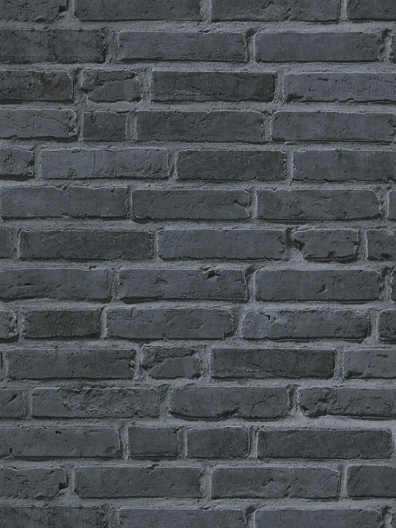         Stone look wallpaper with black bricks - black, grey
    