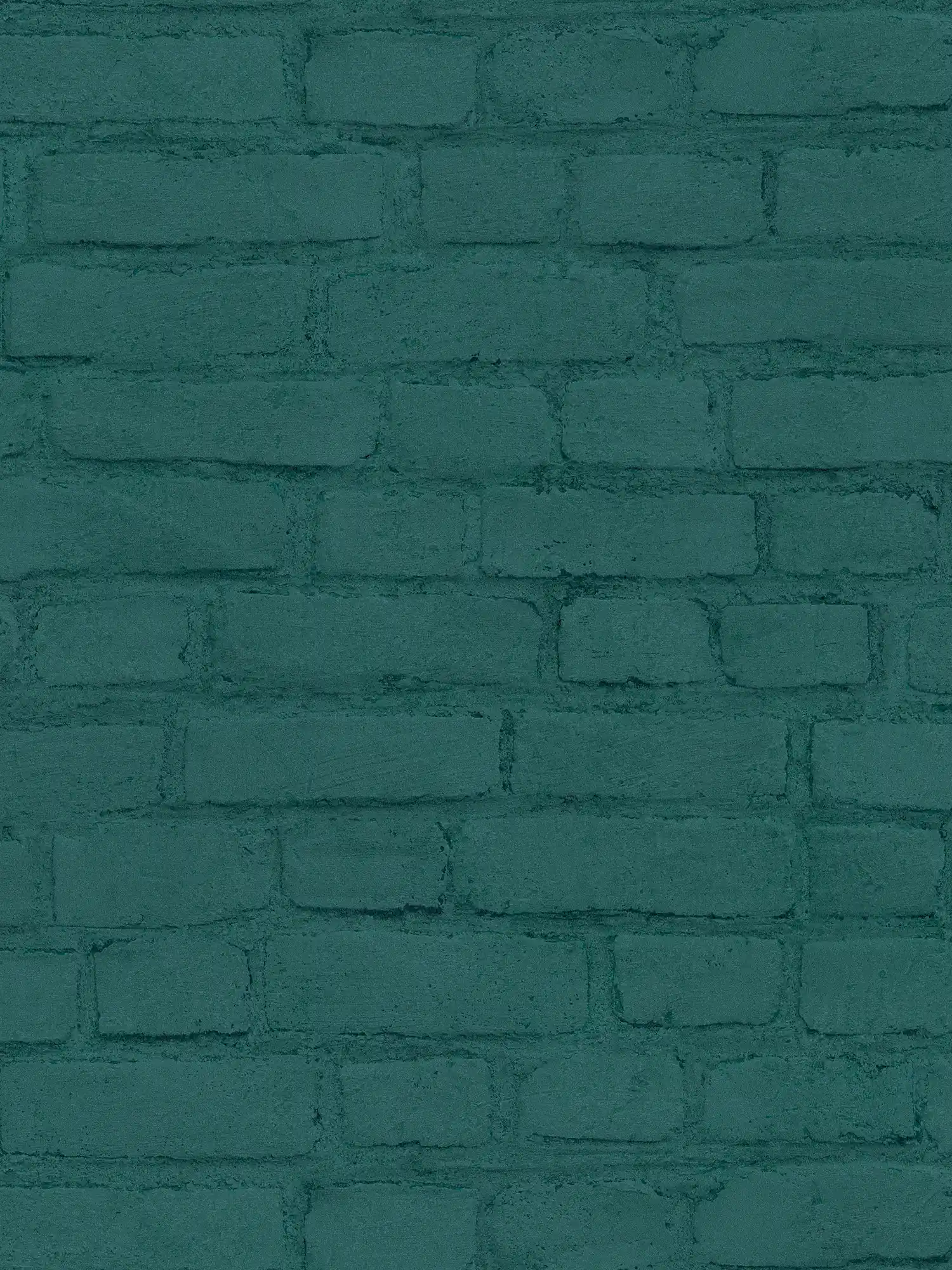 Stone wallpaper wall in clinker look - green
