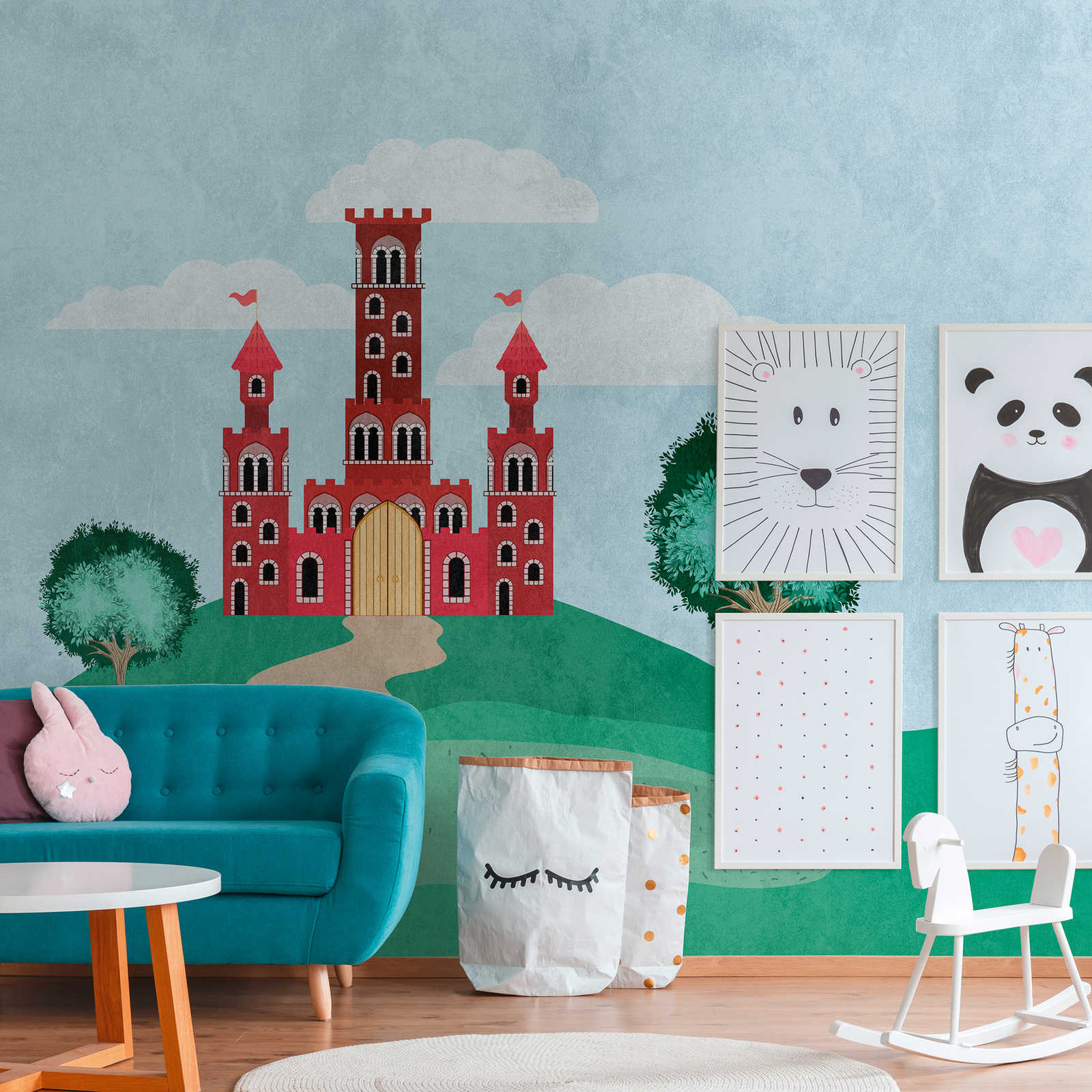 Wallpaper novelty - motif wallpaper fairy tale castle for the nursery
