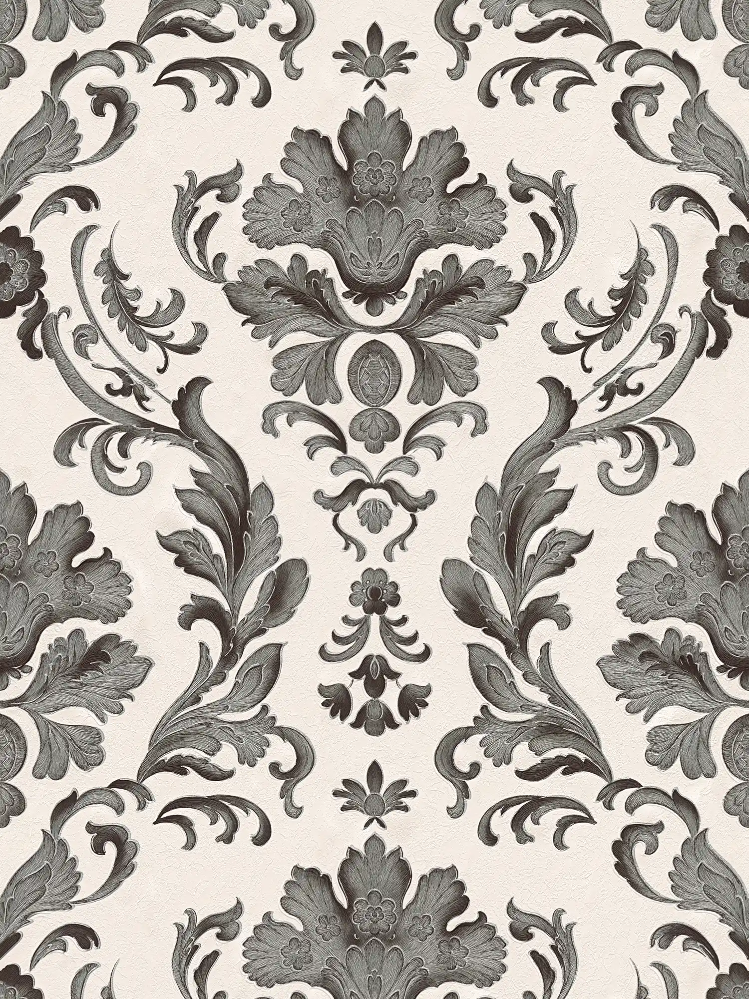 Wallpaper with detailed ornaments in floral style - black, white
