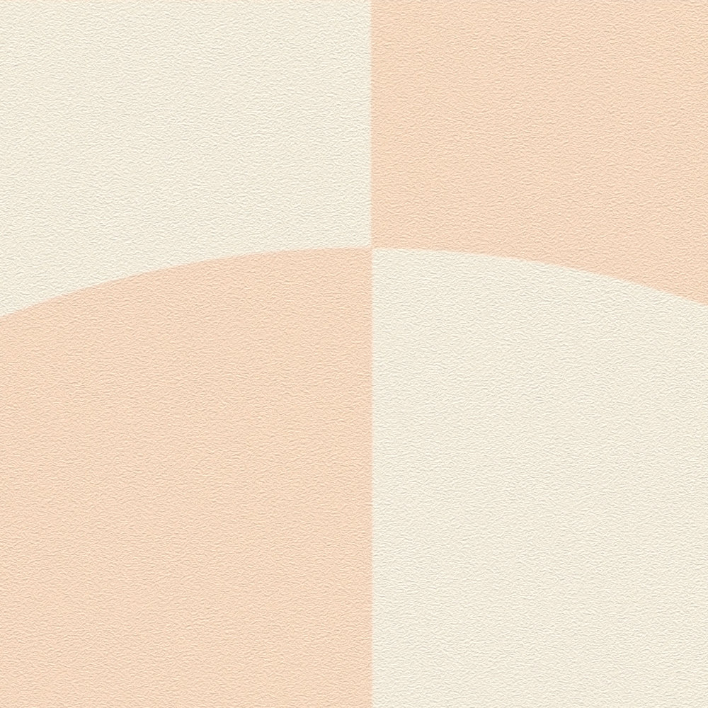             Papel pintado no tejido gráfico con triángulos y círculos - crema, rosa
        