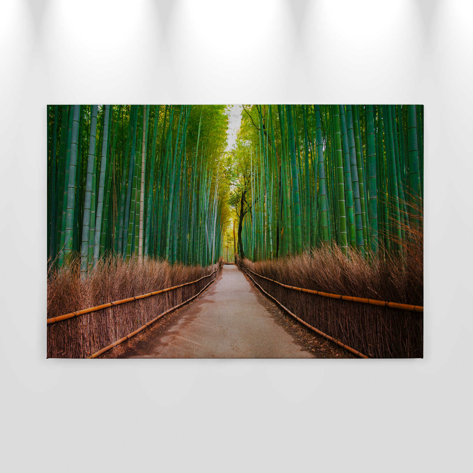             Lienzo con camino de bambú natural - 0,90 m x 0,60 m
        