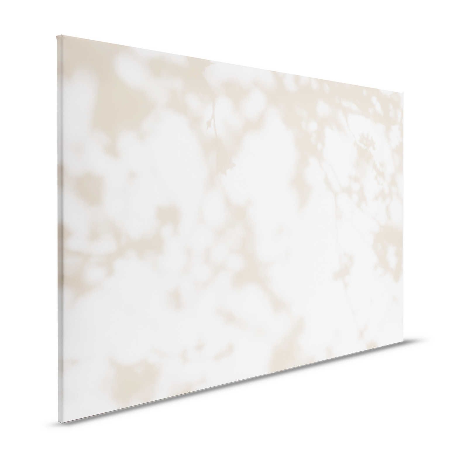 Light Room 3 - Canvas painting Nature Shadows in Beige & White - 1.20 m x 0.80 m

