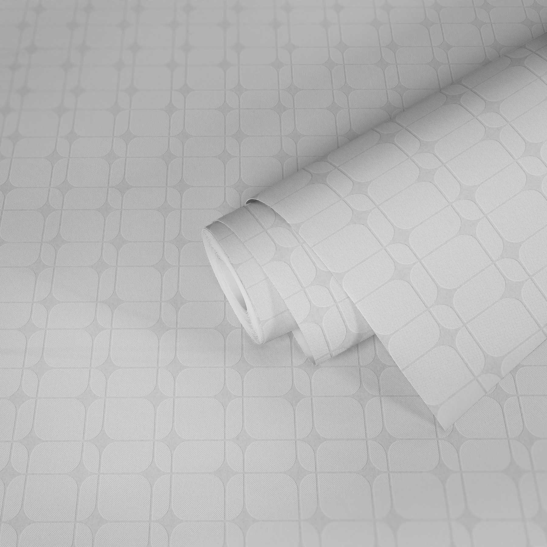             Carta da parati verniciabile in tessuto non tessuto con motivo grafico a quadri - bianco
        