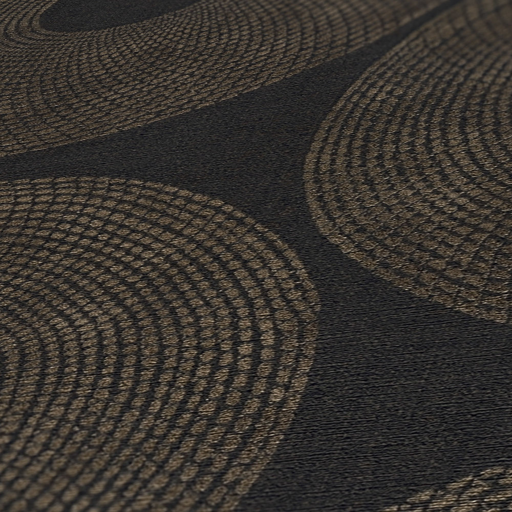             Ethno behang cirkels met structuurdesign - grijs, bruin
        