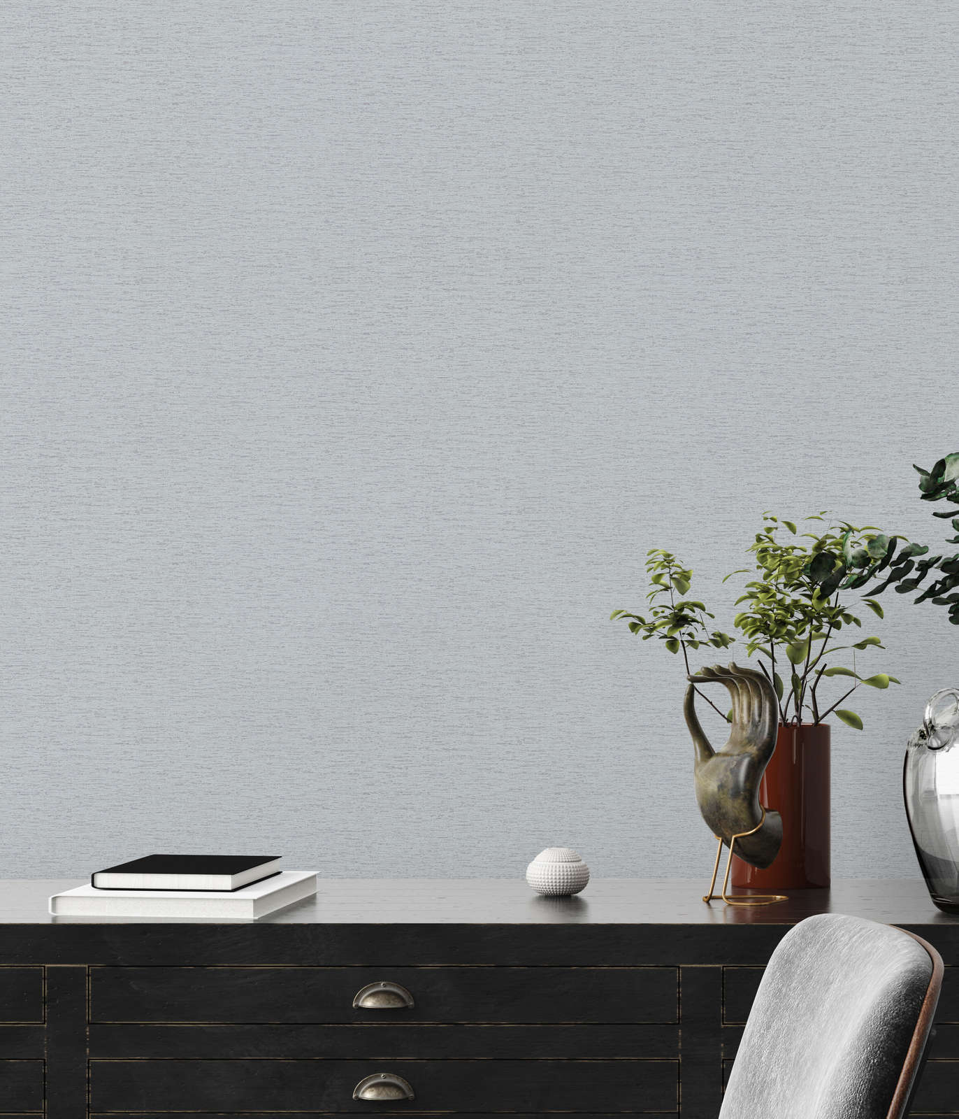             Plain non-woven wallpaper in textile look with light structure, matt - grey, light grey
        