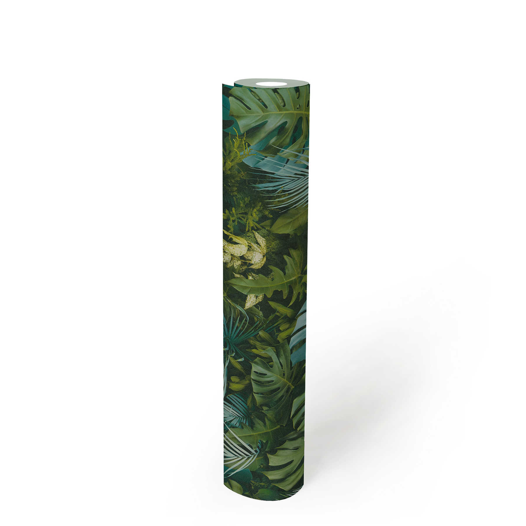             Papel pintado Bosque de hojas verdes, realista, acentos de color - verde, azul
        
