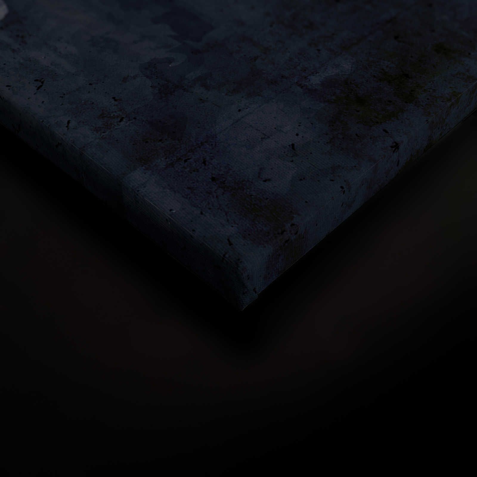             Tableau toile Anthracite aspect béton & argenté design lignes - 1,20 m x 0,80 m
        
