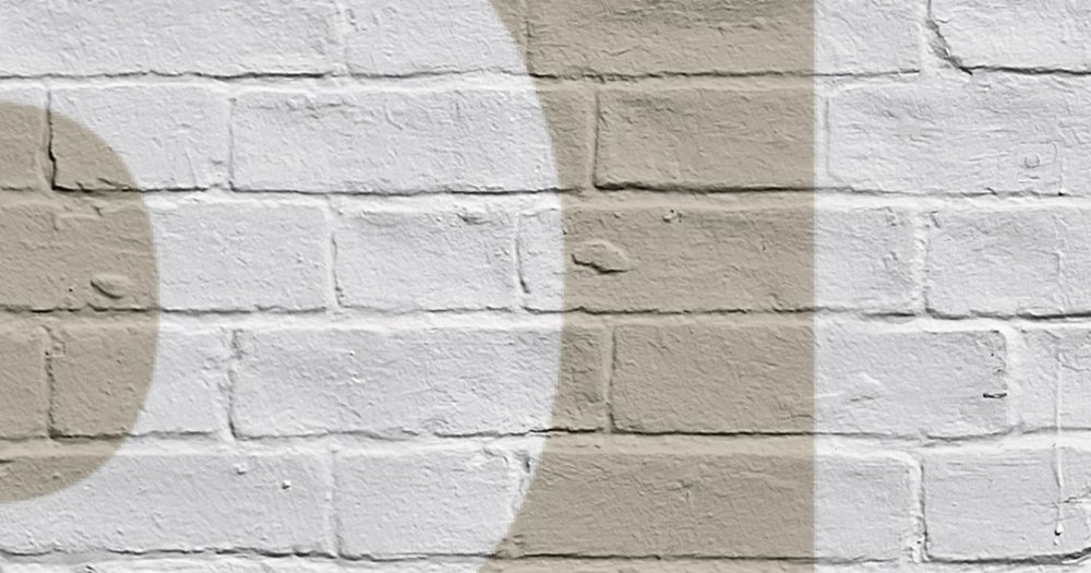             Message 2 - mur de briques beige avec slogan comme Papier peint panoramique - crème, gris | Premium intissé lisse
        