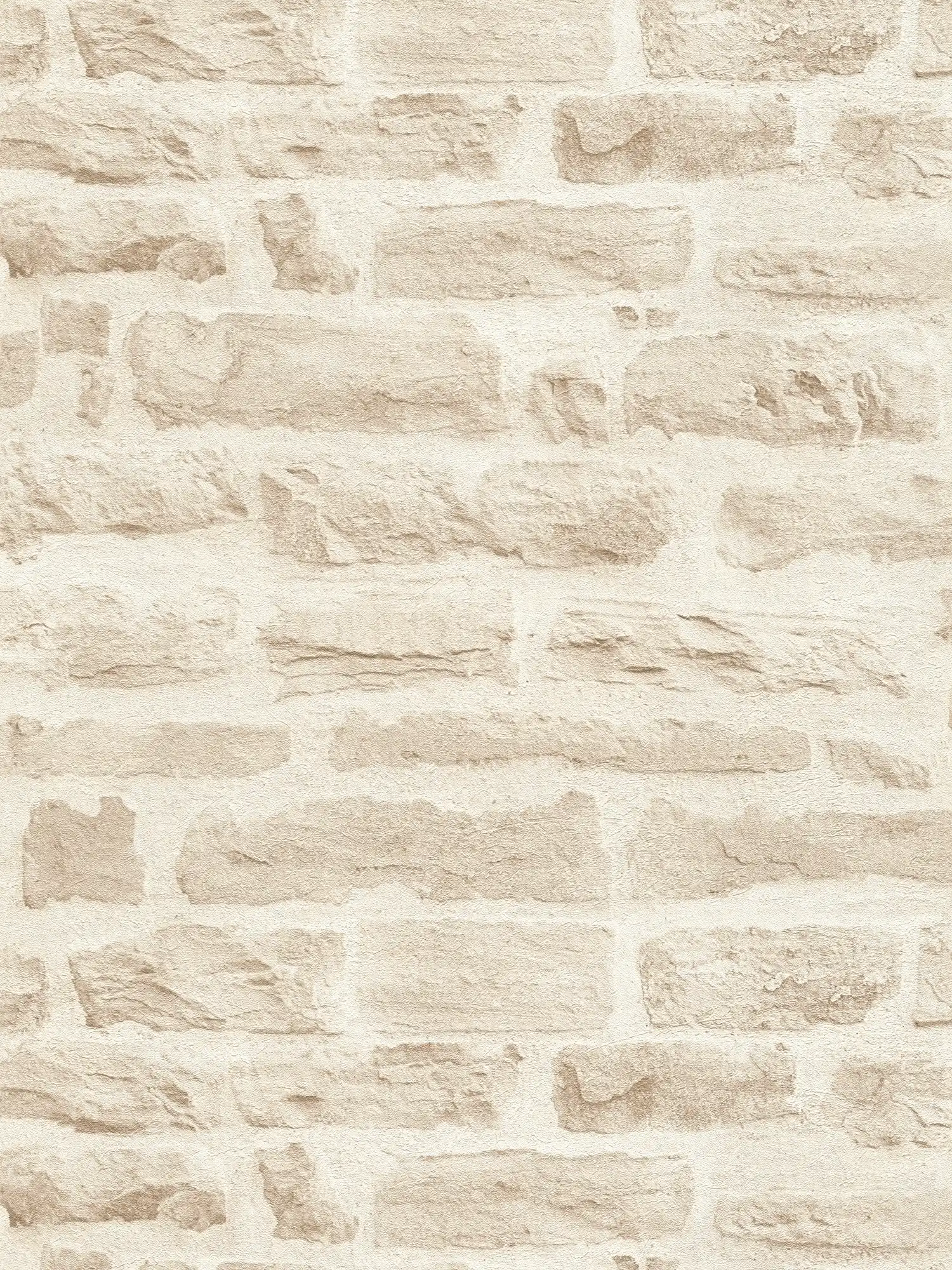         Light non-woven wallpaper natural stone with wall design - beige, cream
    