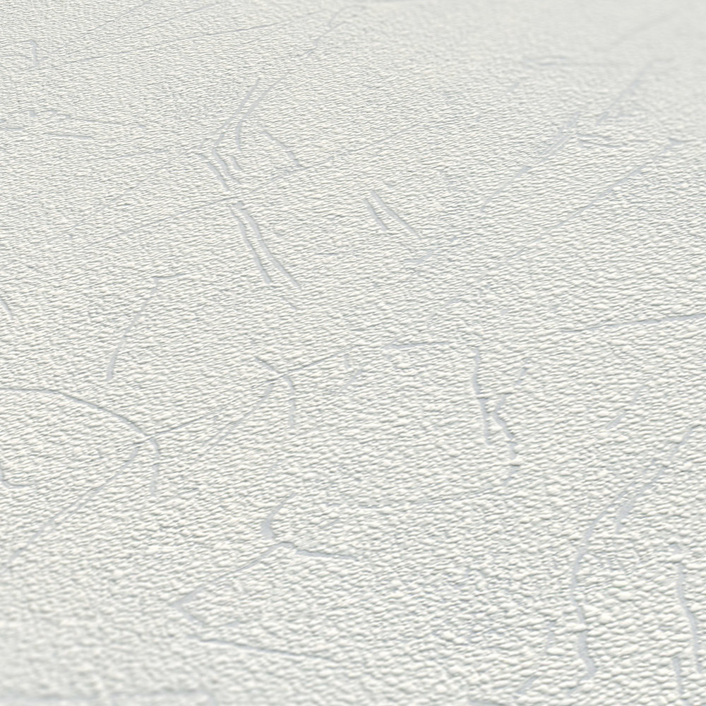             Papel pintado no tejido doble ancho para pintar con aspecto de escayola - blanco
        