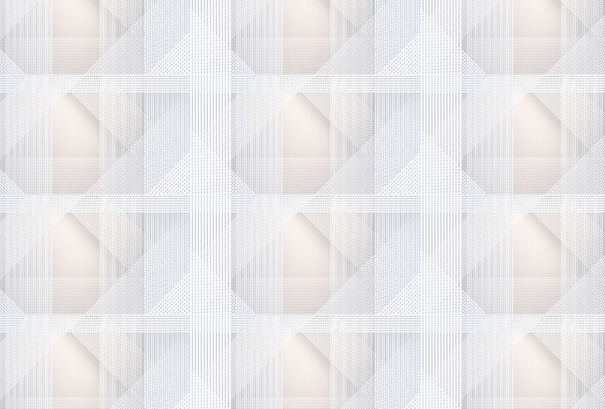             Strings 1 - Digital behang geometrisch streeppatroon - Grijs, Oranje | Matte gladde vlieseline
        