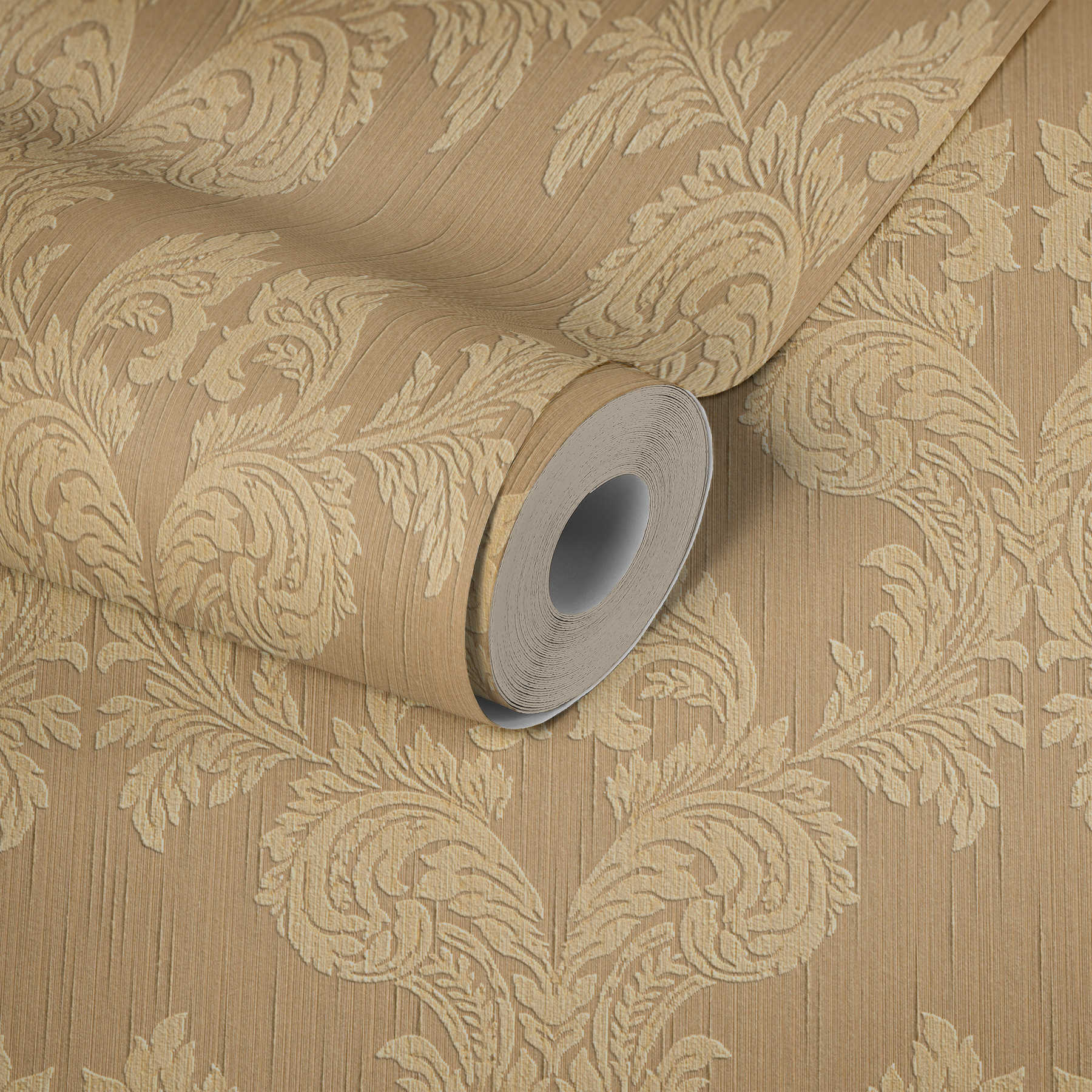             wallpaper textile texture & ornamental pattern in classic style - orange
        