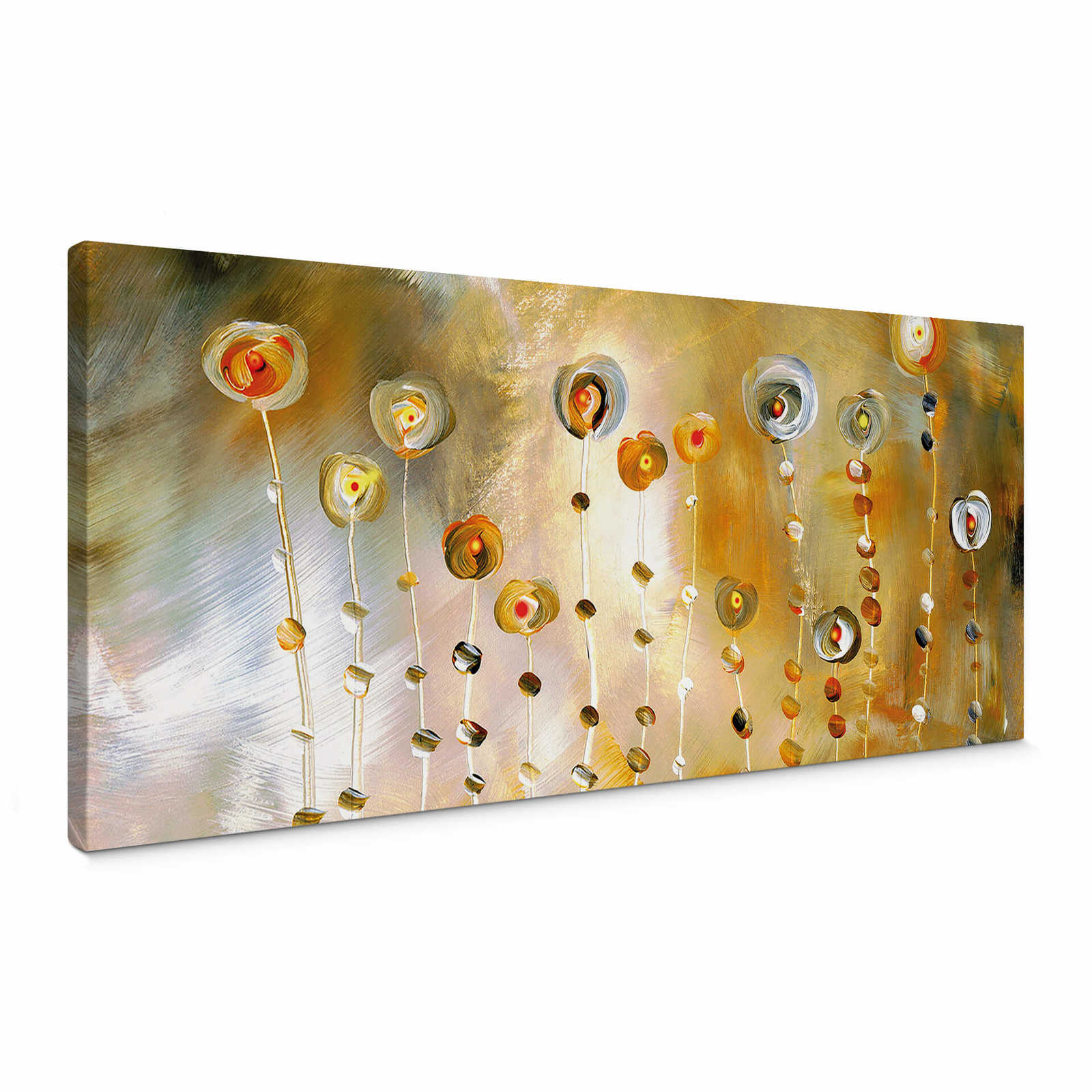 Panorama canvas print abstract flowers by Kiksic
