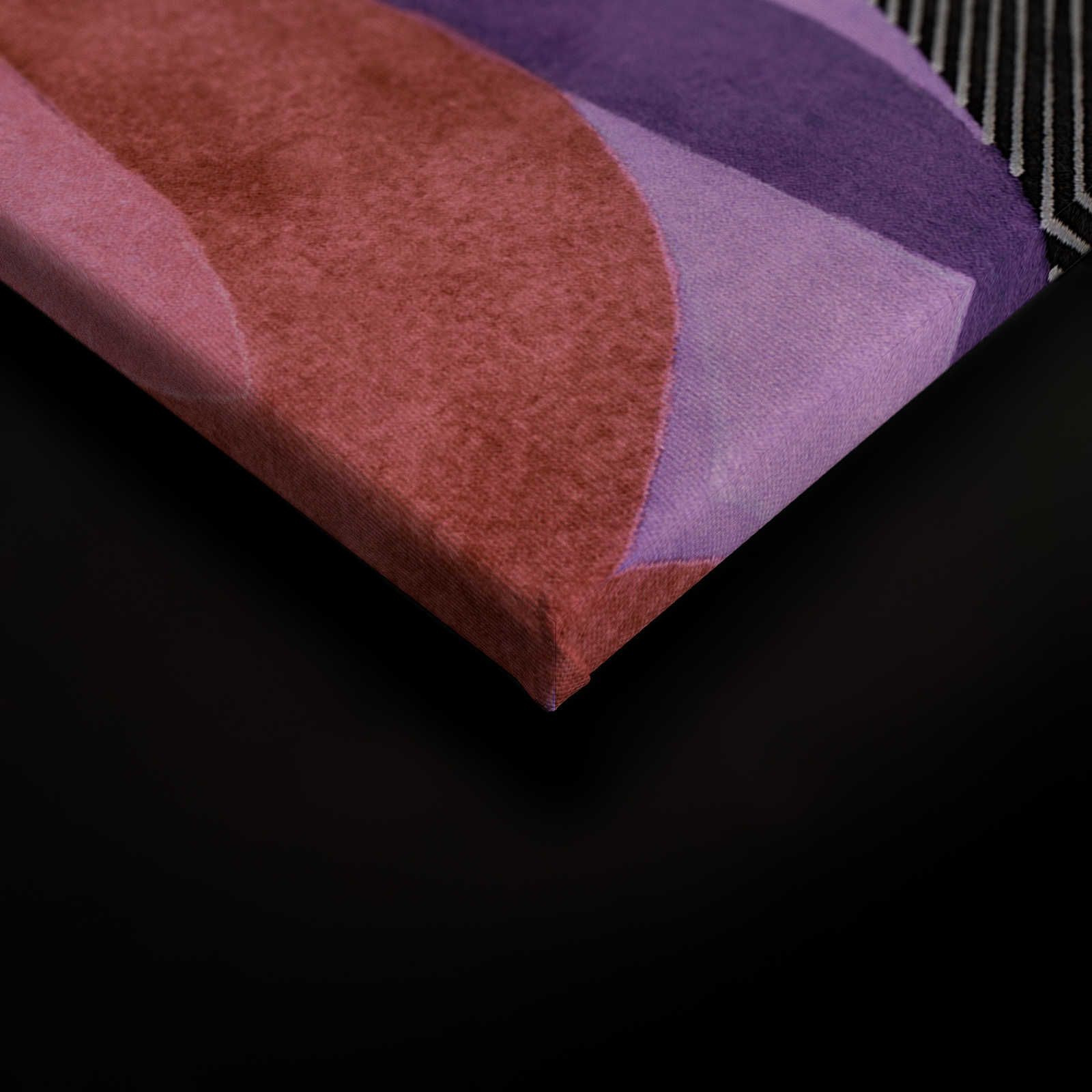             Lugar de encuentro 2 - Cuadro en lienzo diseño etno abstracto en negro y rosa - 0,90 m x 0,60 m
        