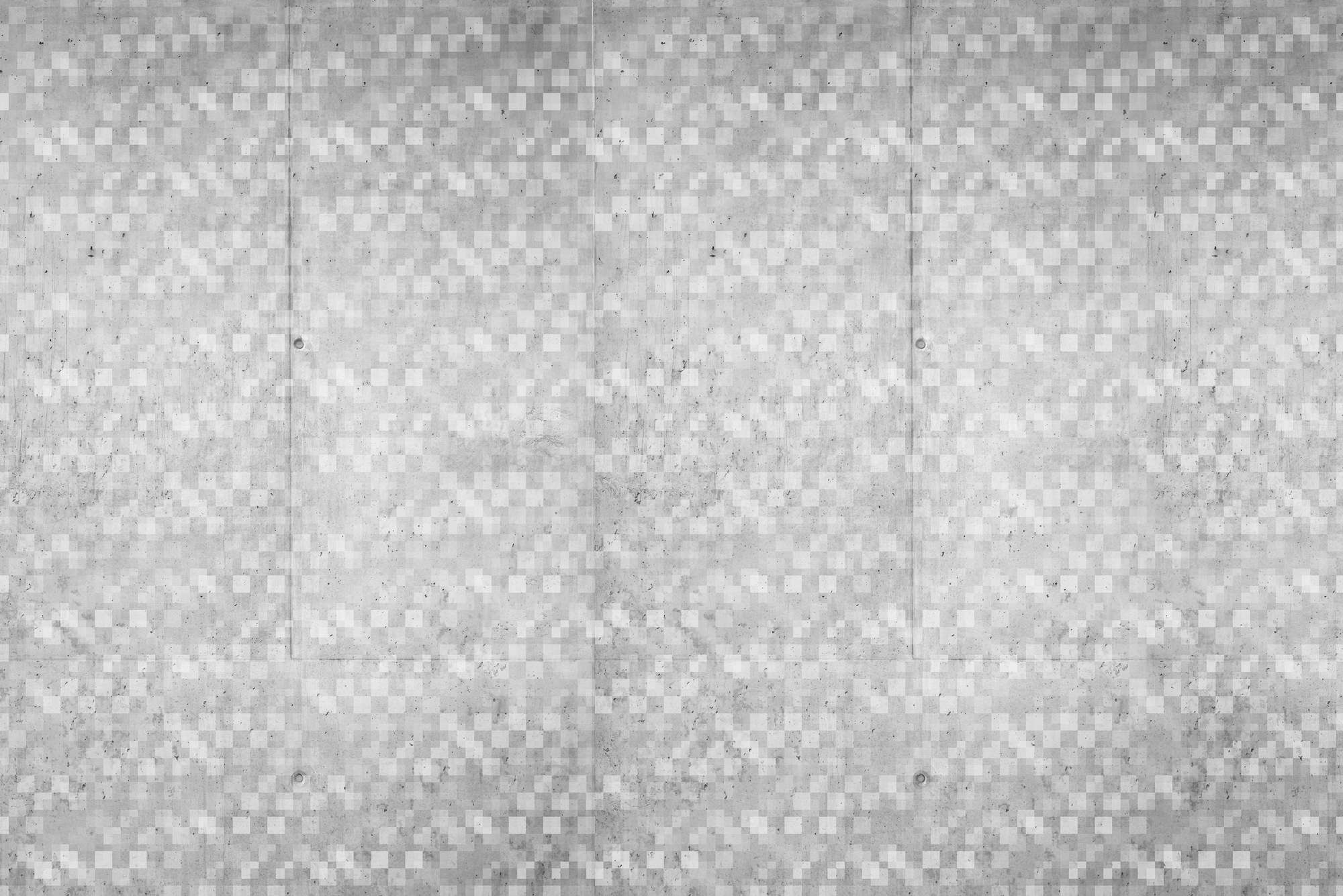             Papier peint graphique avec motif de cube chevauchant gris sur intissé structuré
        