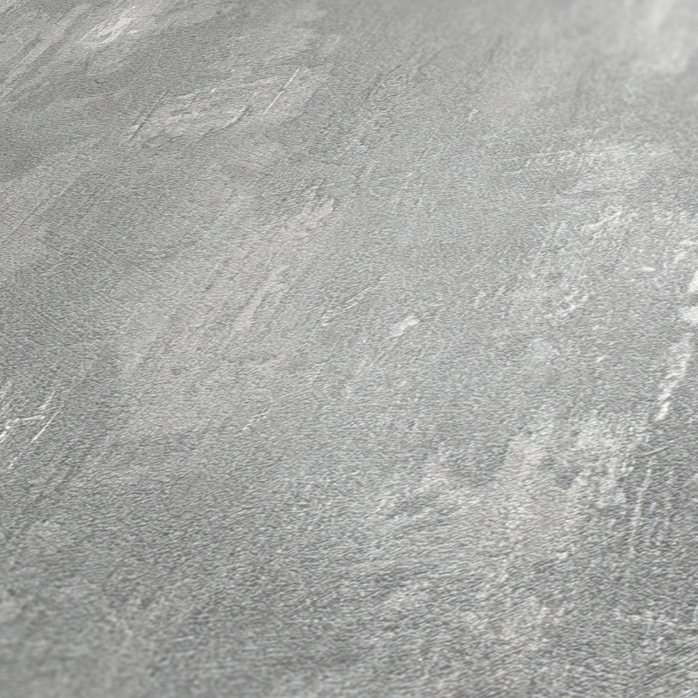             Papel pintado con estructura de yeso, aspecto de hormigón y degradado de color - gris
        