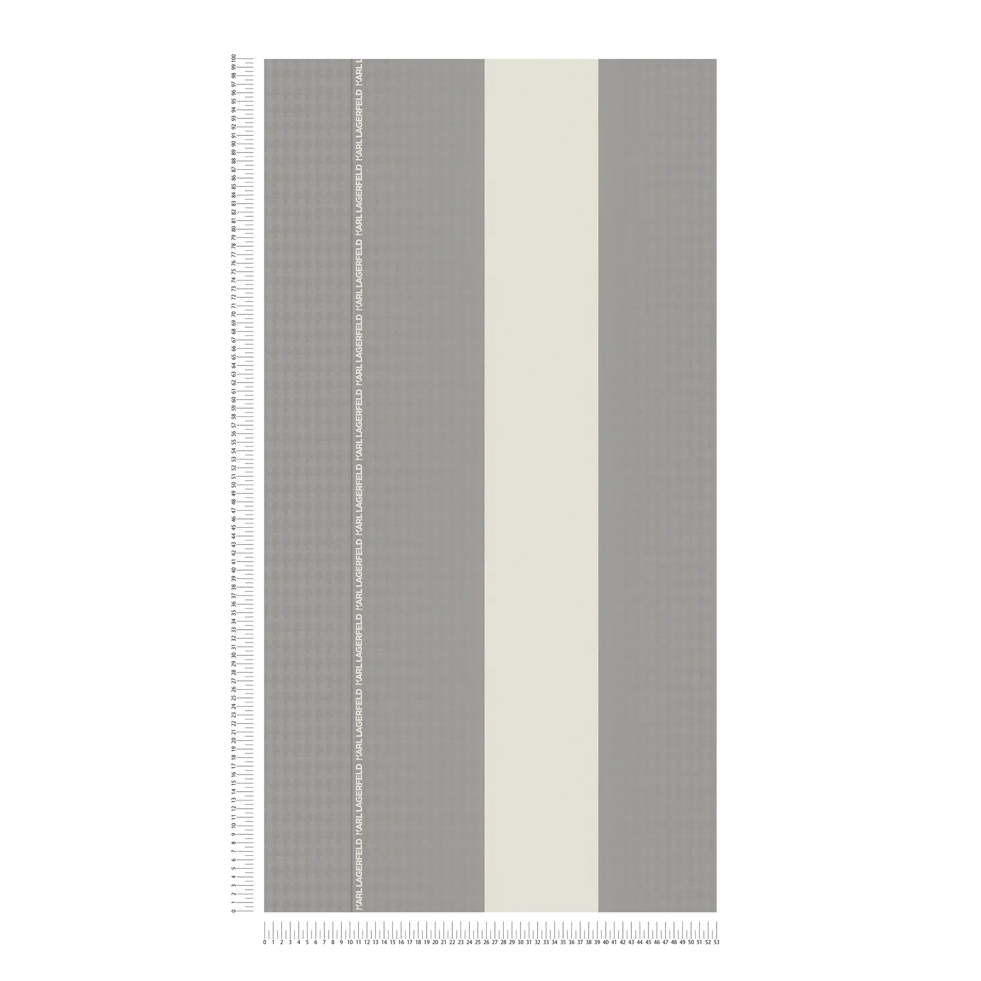             Papel pintado no tejido Karl LAGERFELD a rayas con efecto de textura - gris, blanco
        