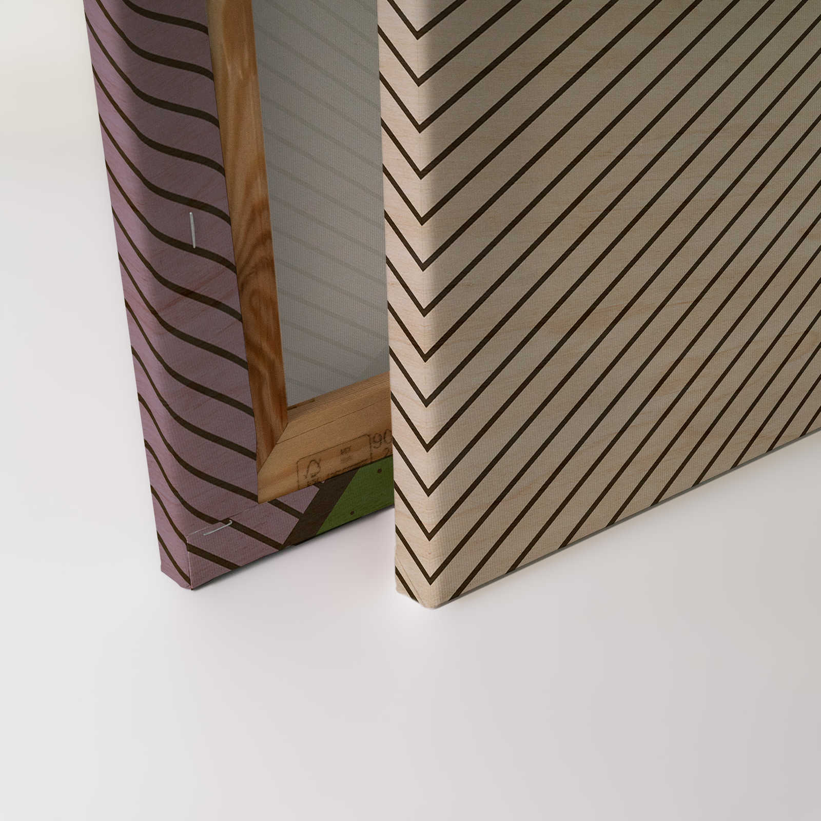             Bird gang 3 - Lienzo abstracto en estructura de madera contrachapada con zonas multicolores - 0,90 m x 0,60 m
        