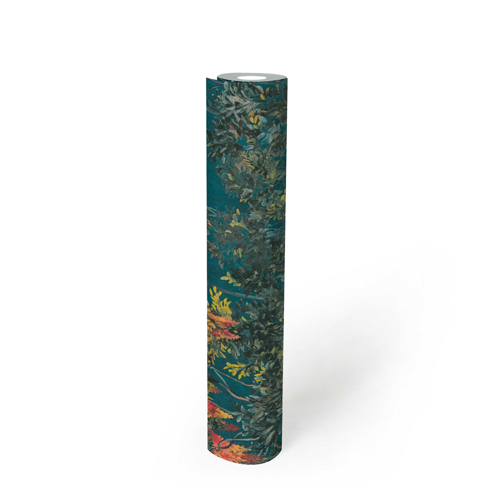             Jungle wallpaper with colourful pattern - multicoloured, petrol, yellow
        