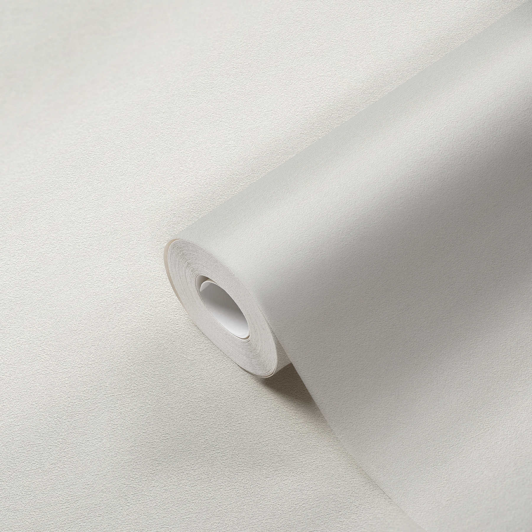            Papel pintado no tejido blanco liso mate con estructura de espuma
        