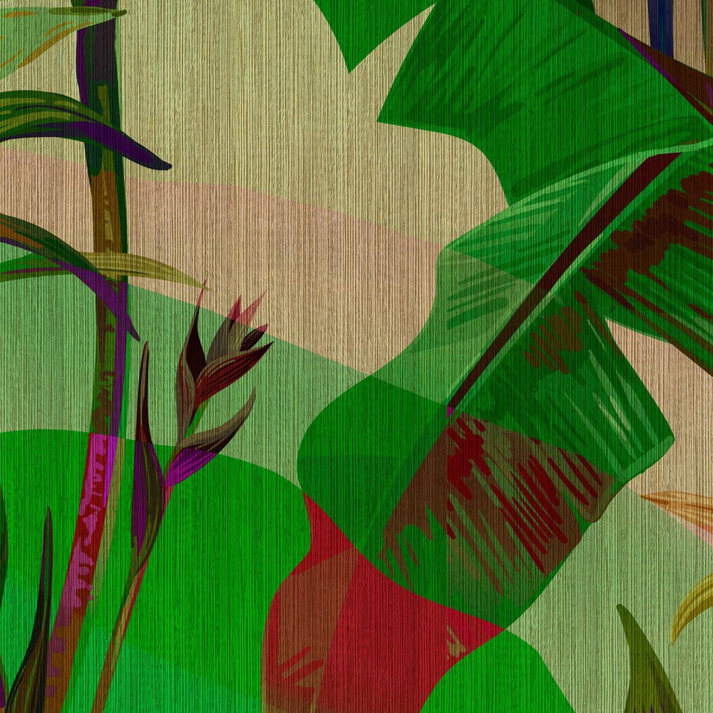             Palmyra 2 - papier peint jungle feuilles multicolores
        