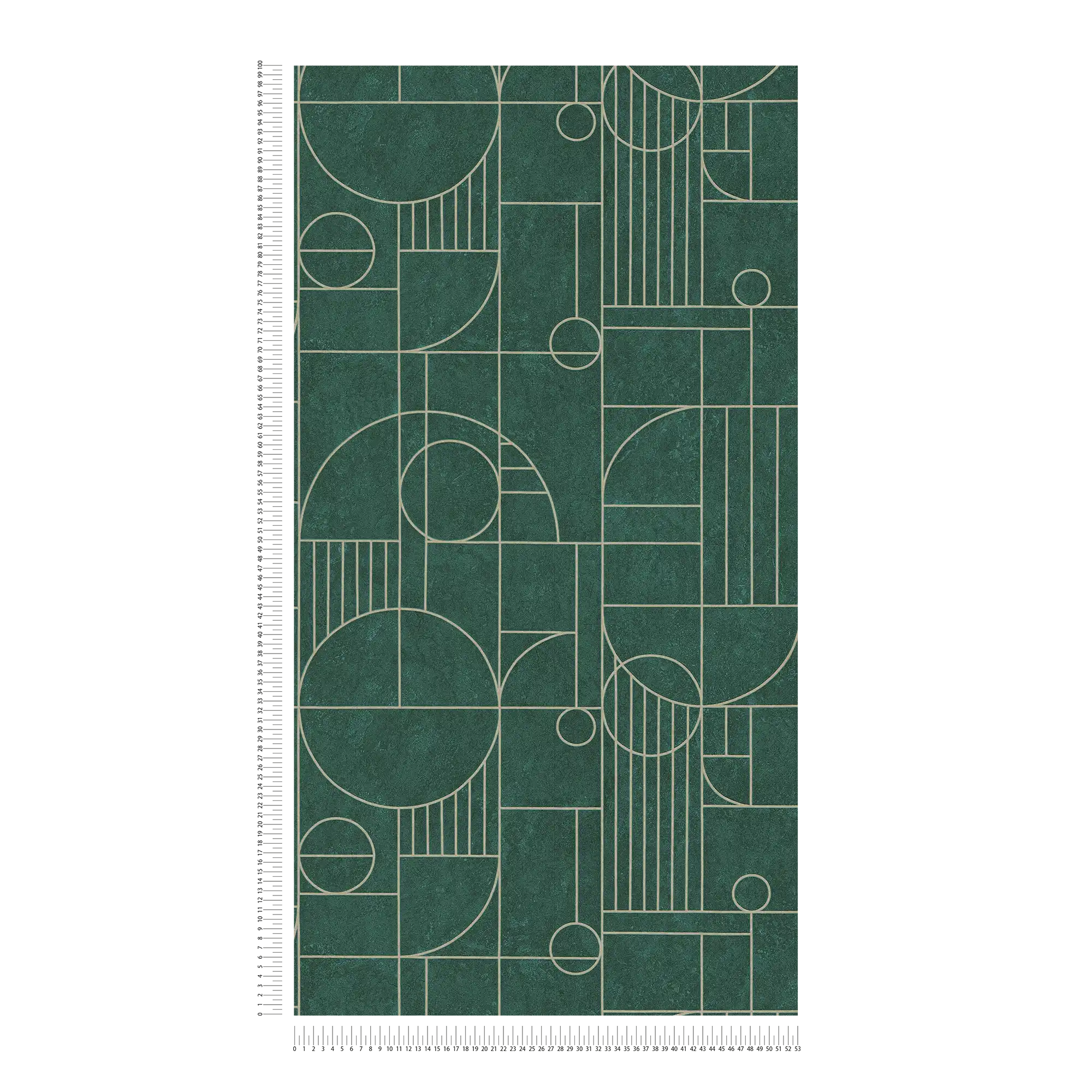             Papier peint effet carrelage Art Deco Design marbré - vert, métallique
        