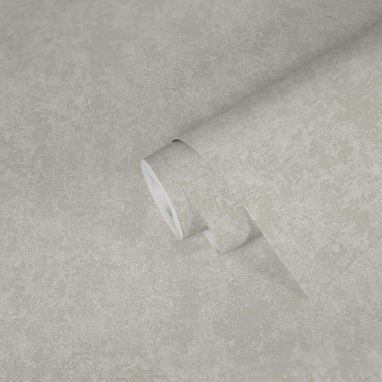             Papier peint imitation plâtre gris clair avec effet métallique
        