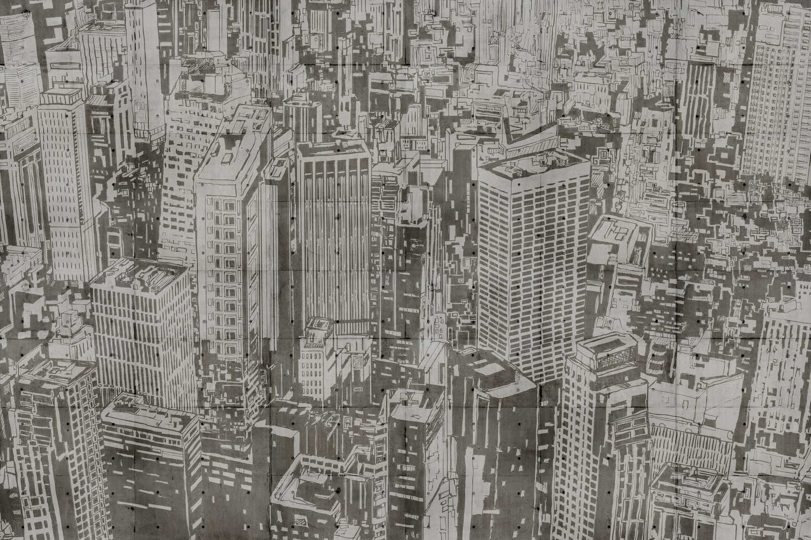             Downtown 2 - Betonnen structuur canvas schilderij New York look - 0.90 m x 0.60 m
        