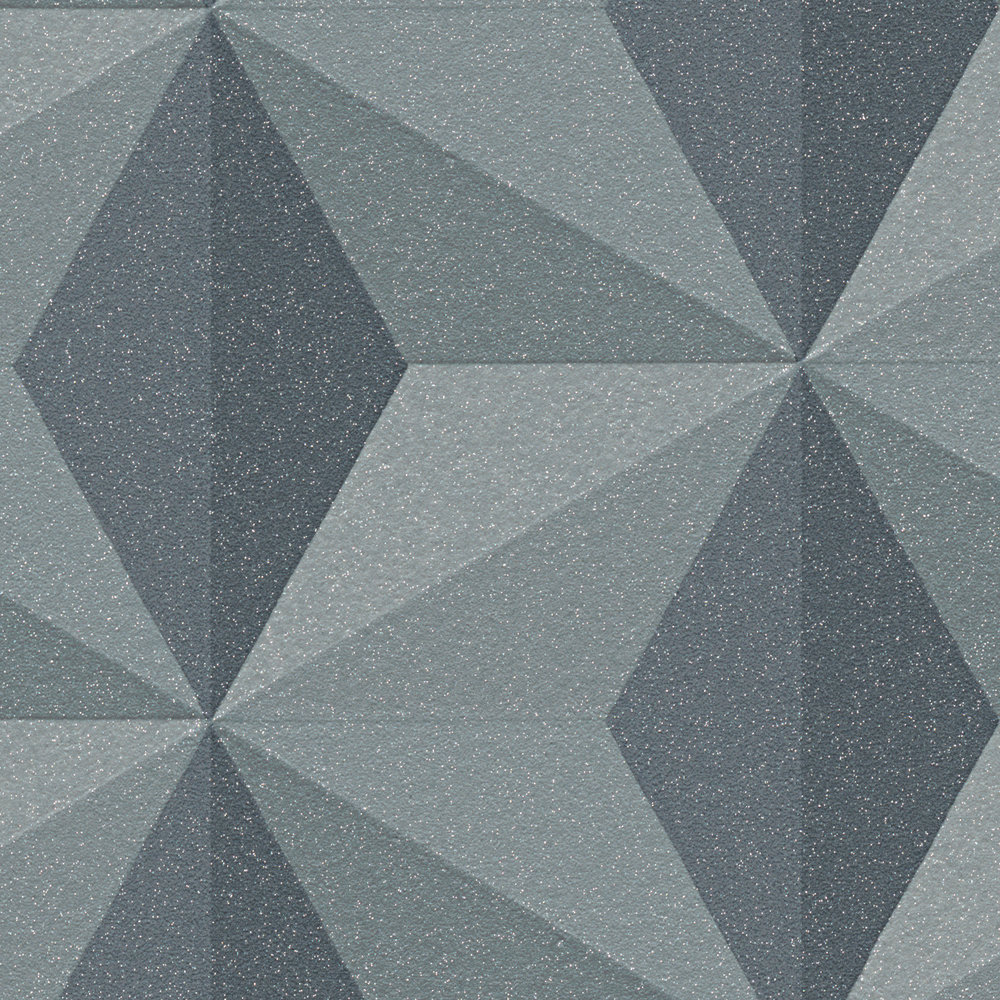             Non-woven wallpaper with 3D effect & geometric pattern - black
        