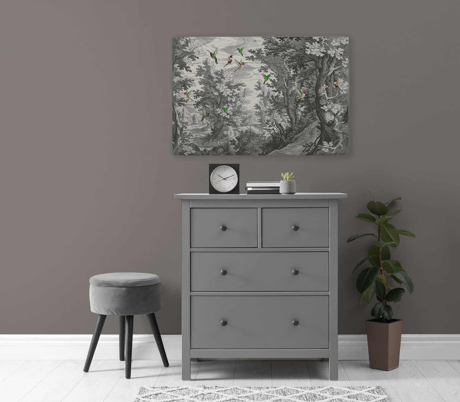             Fancy Forest 1 - Paysage toile impression d'art avec des oiseaux - 0,90 m x 0,60 m
        