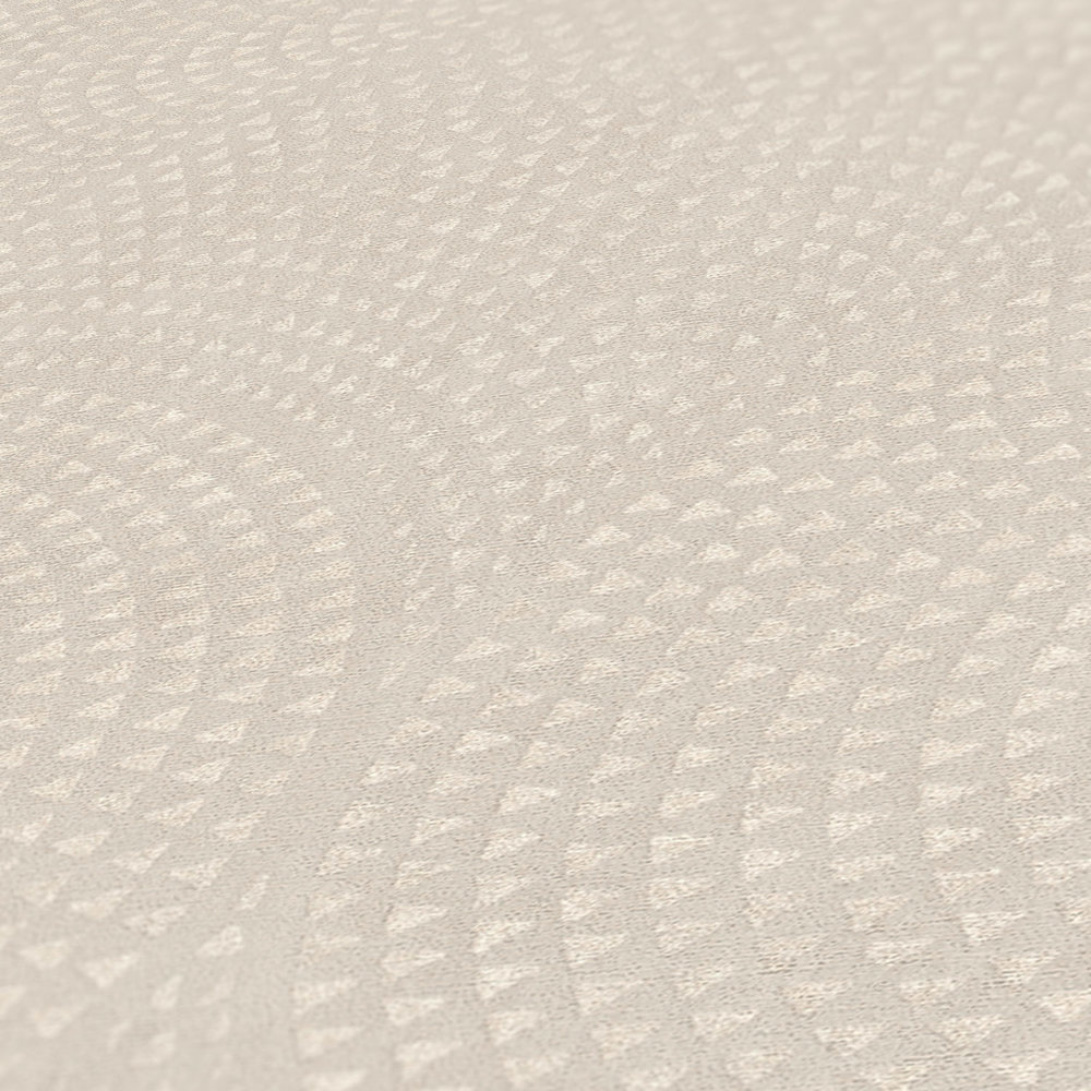             Carta da parati beige crema con effetto metallizzato a mosaico - beige, crema, metallizzato
        
