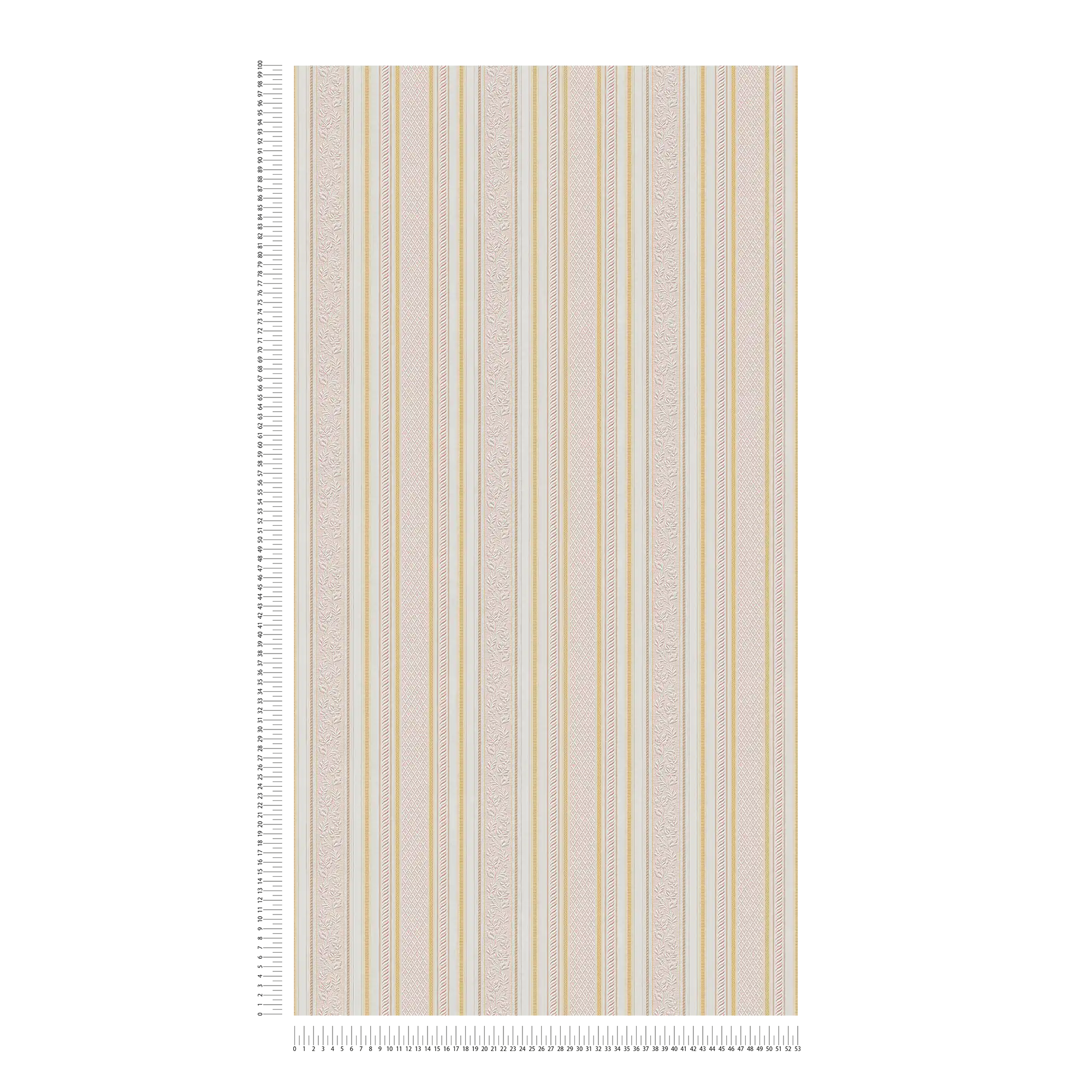             Vintage behangpapier renaissance streeppatroon - metallic
        