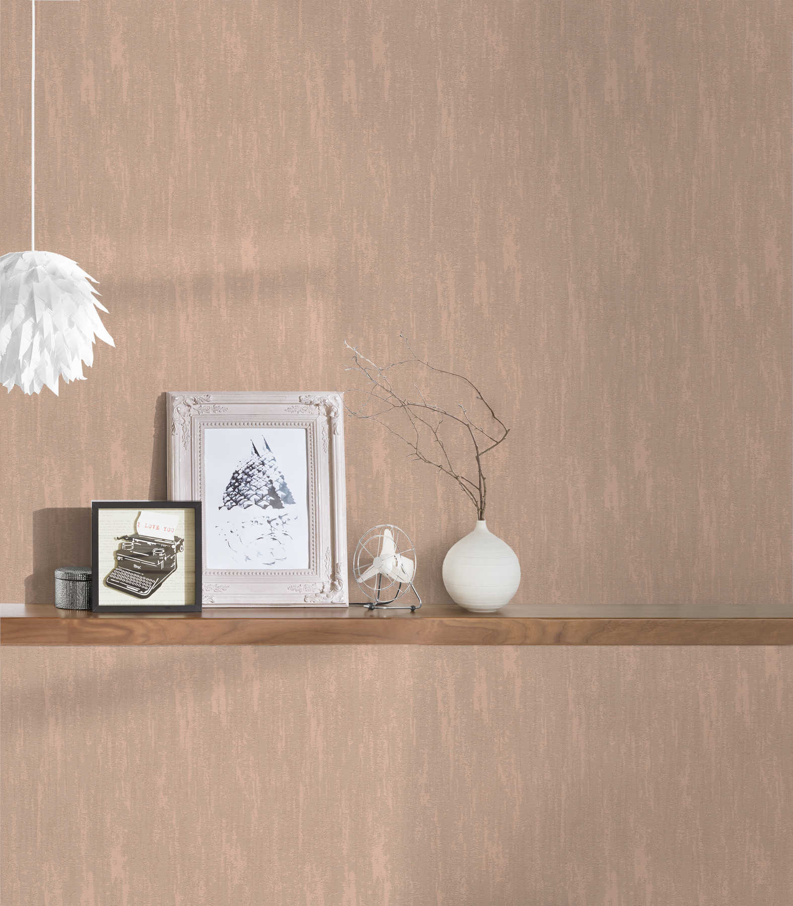             High quality non-woven wallpaper plain with glitter effect - brown
        