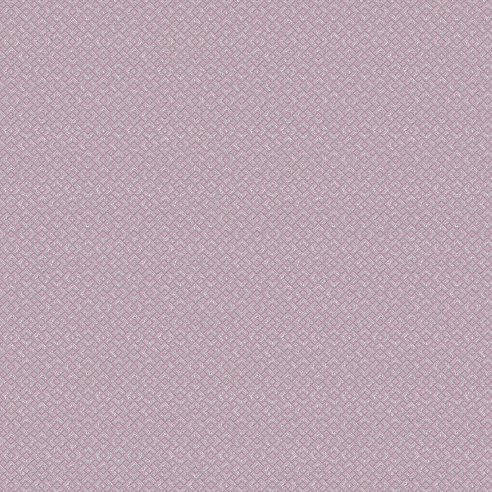 Effen behang oudroze met metallic effect - violet
