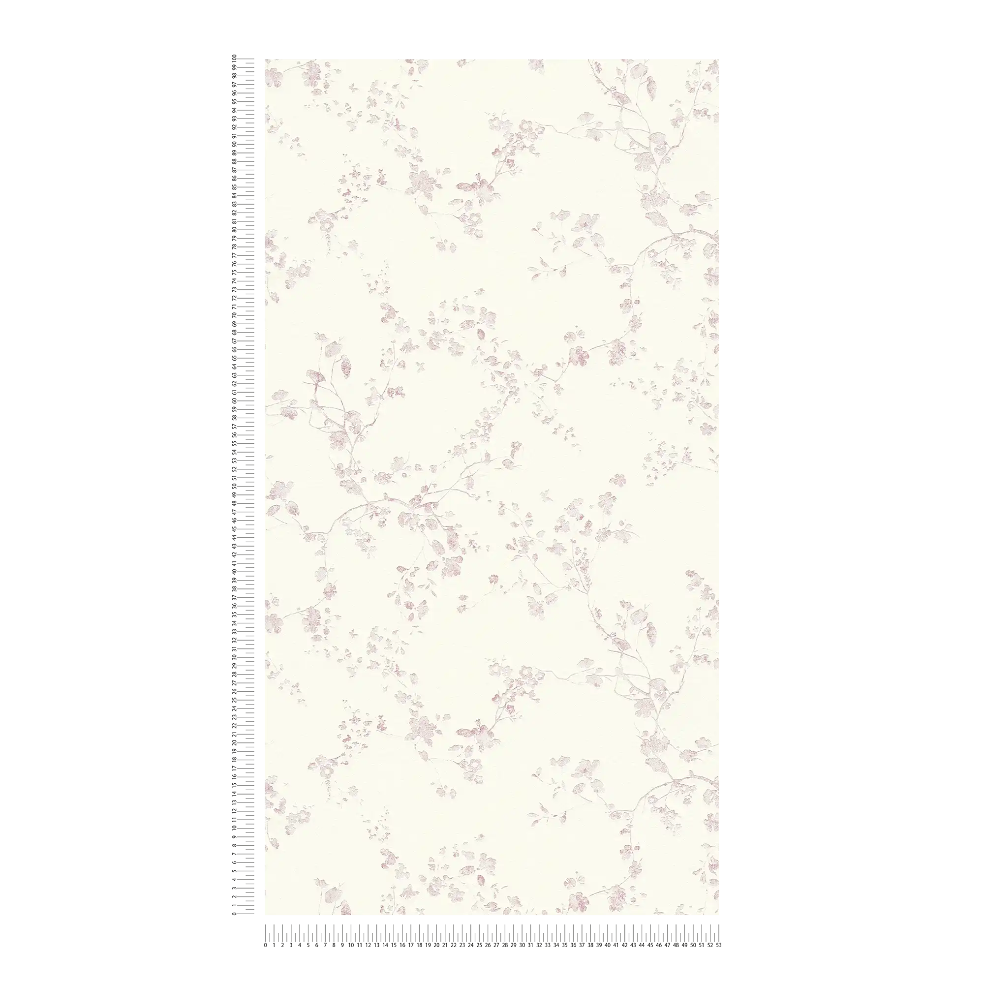             Flowers non-woven wallpaper in country style - purple, cream
        