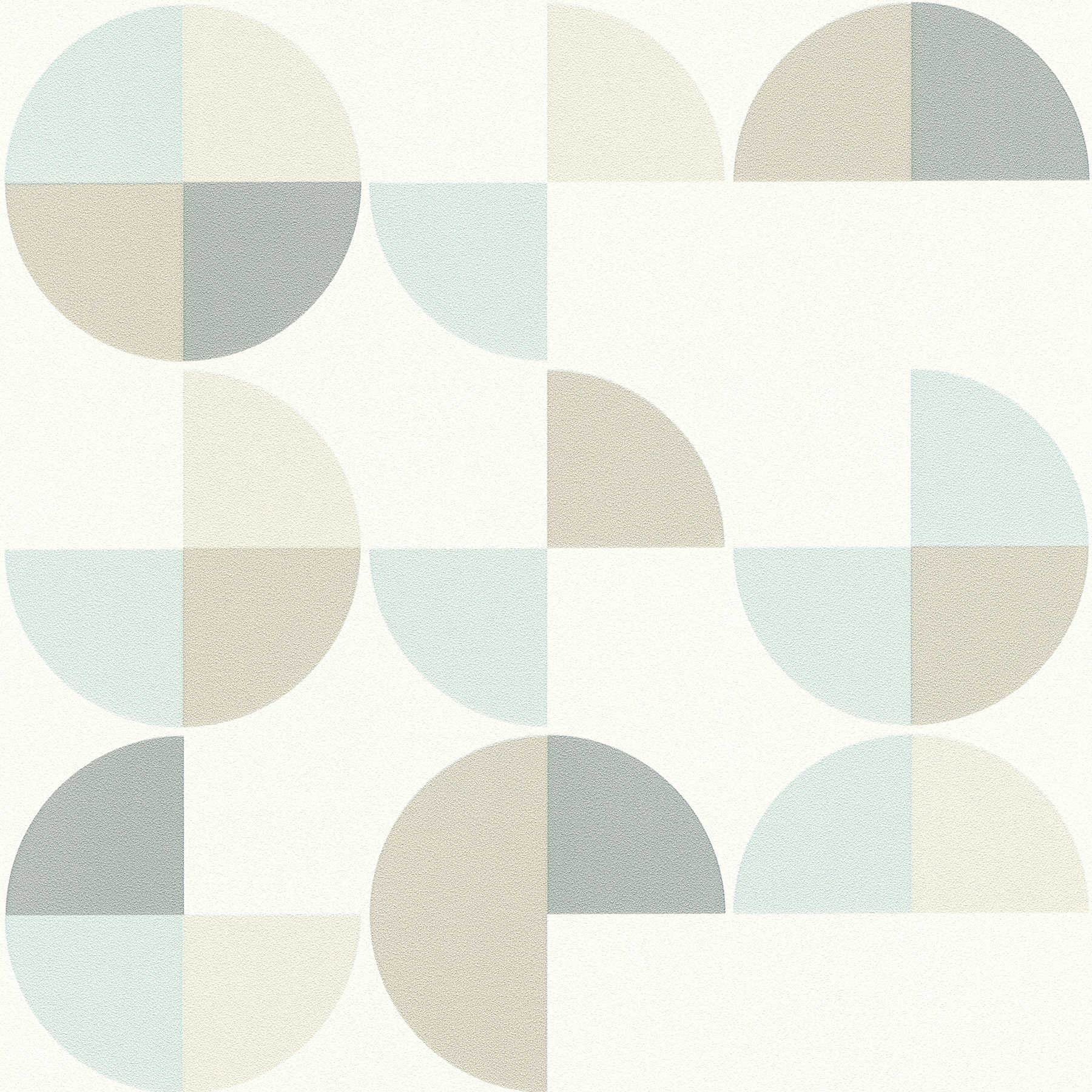 Papier peint à motifs géométriques style scandinave - bleu, gris, beige
