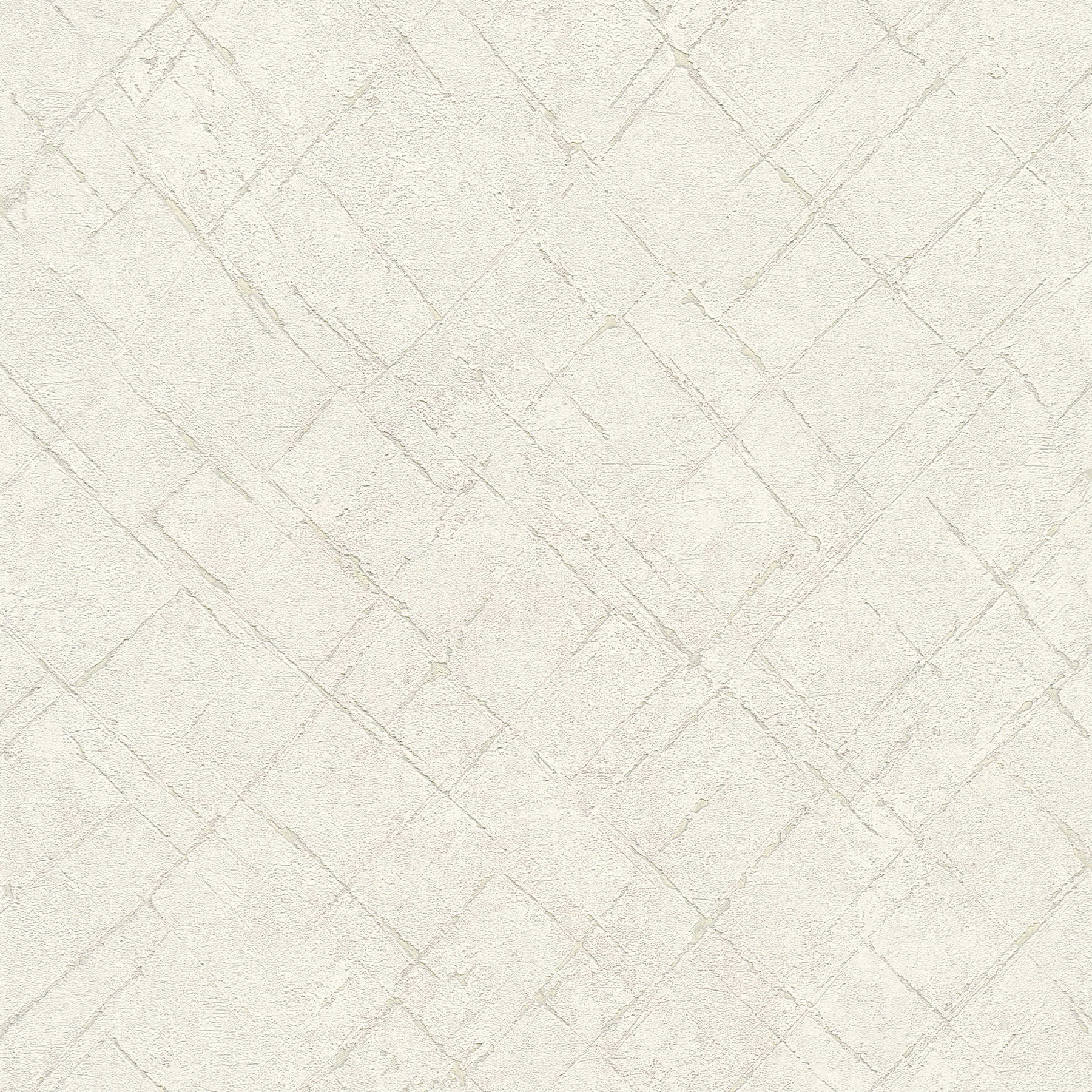 Papel pintado no tejido con aspecto de yeso usado - blanco, gris
