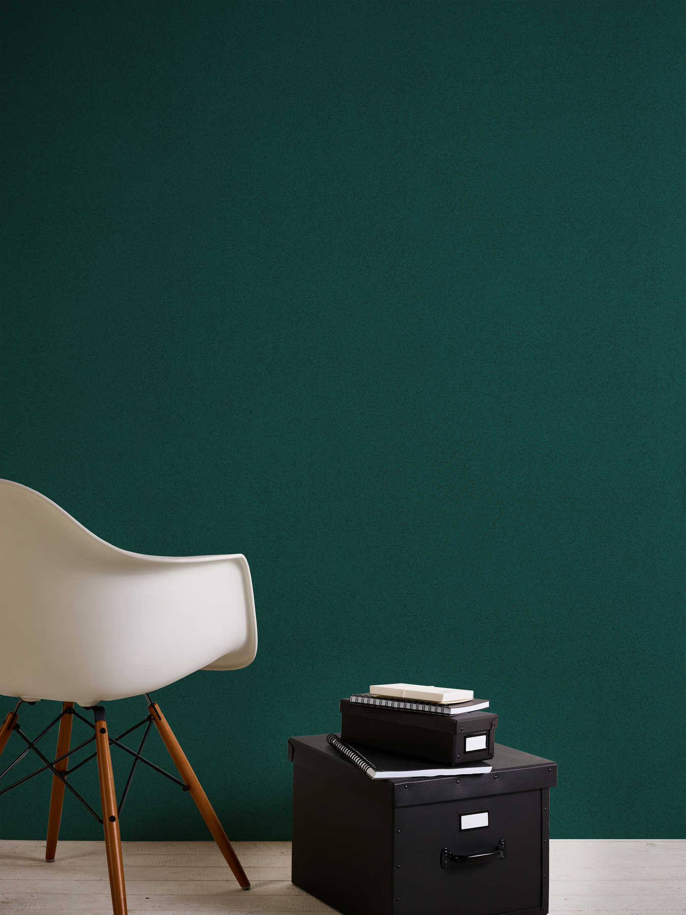             Plain textured wallpaper with linen look - green
        