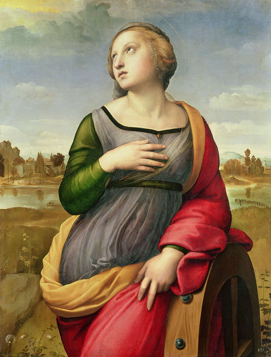             St. Catherine of Alexandria mural from Raphael
        