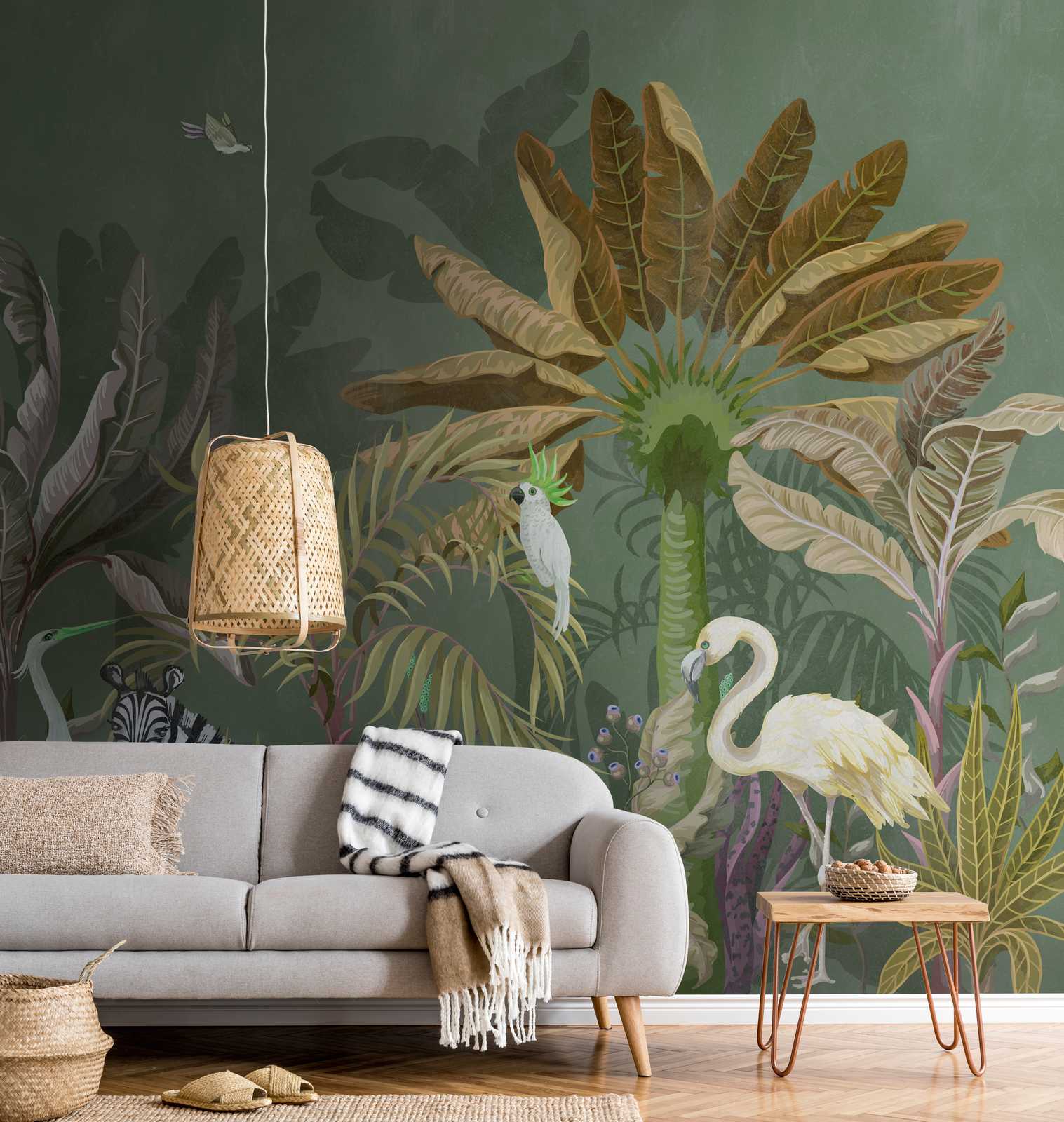             Nouveauté papier peint | jungle papier peint motif animaux & plantes
        