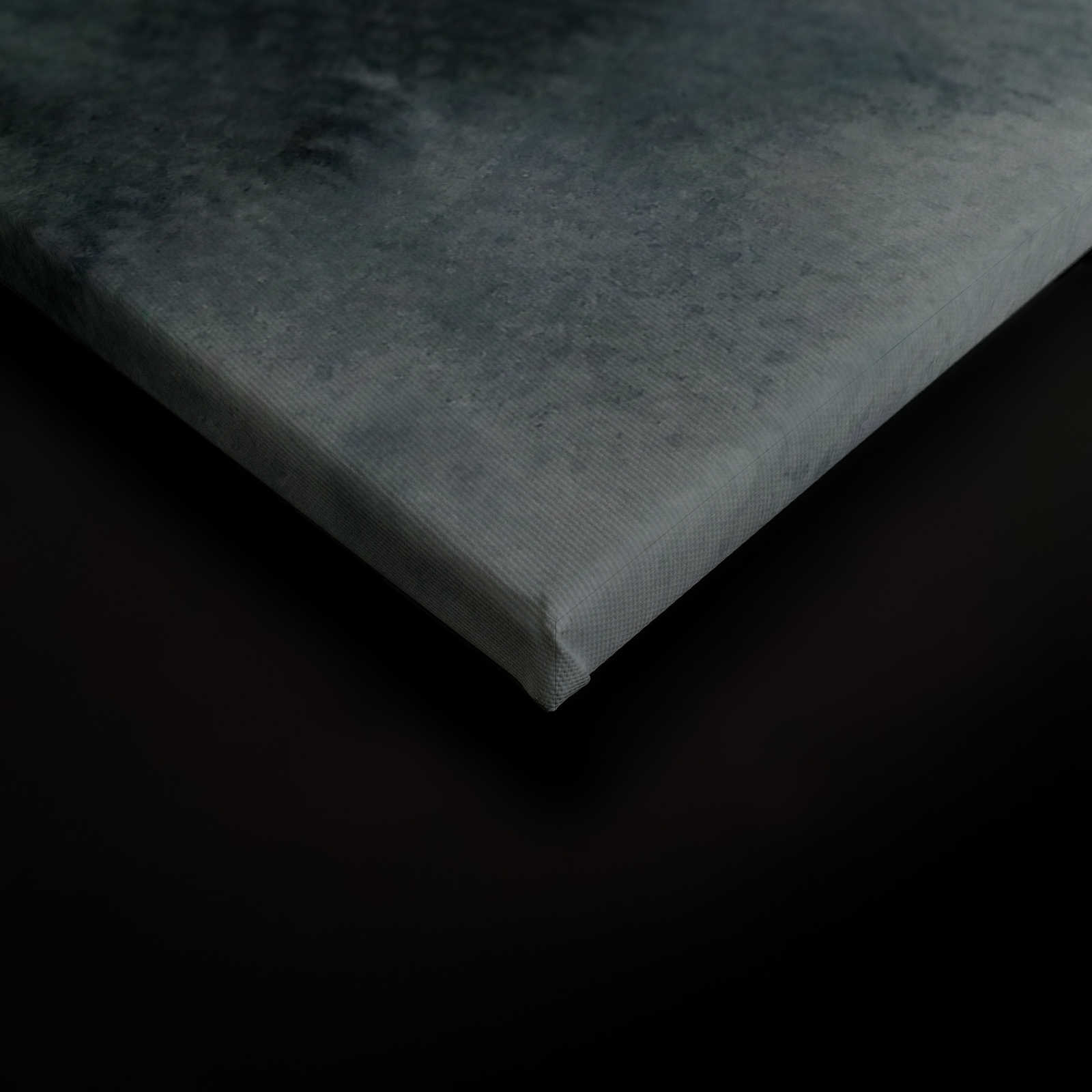             Tela con paesaggio nebbioso in stile pittura | grigio, nero - 0,90 m x 0,60 m
        